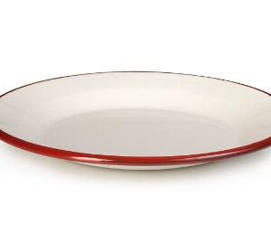 Smaltovaný talíř červeno bílý 24cm - Ibili